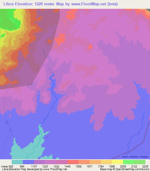 Libca,Ethiopia Elevation Map