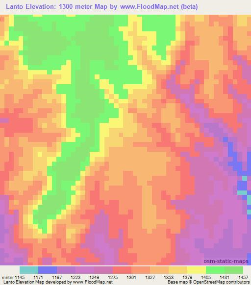 Lanto,Ethiopia Elevation Map