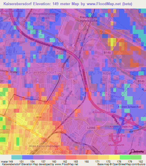 Kaiserebersdorf,Austria Elevation Map
