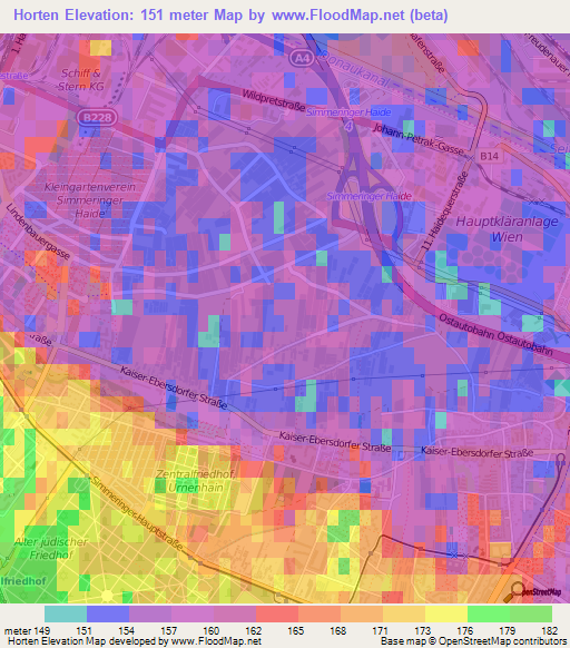 Horten,Austria Elevation Map