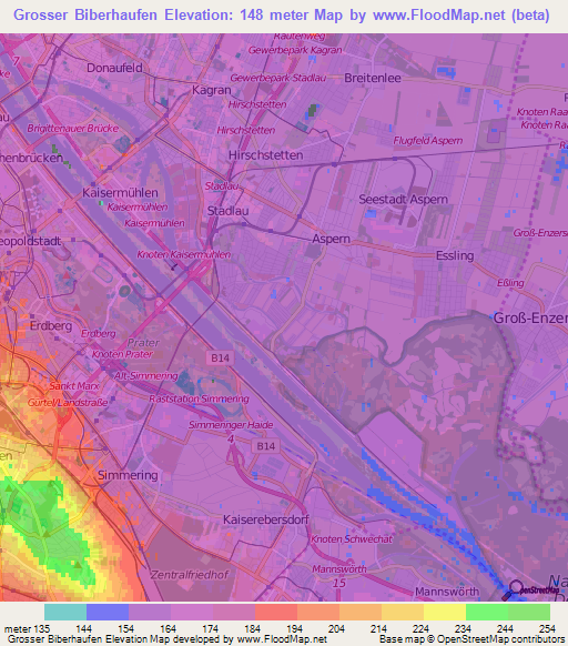 Grosser Biberhaufen,Austria Elevation Map