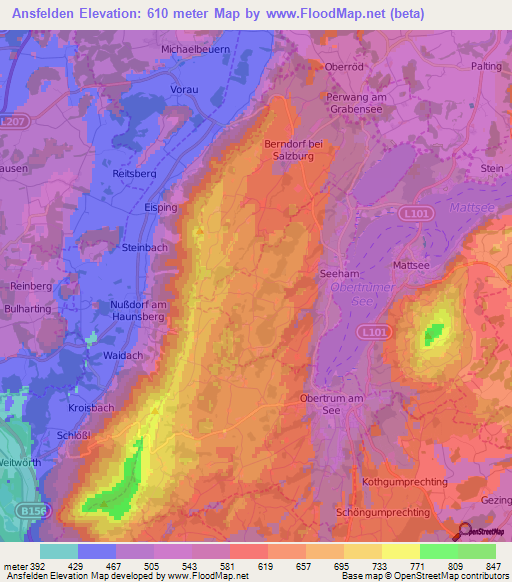 Ansfelden,Austria Elevation Map