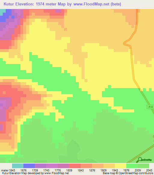 Kutur,Eritrea Elevation Map