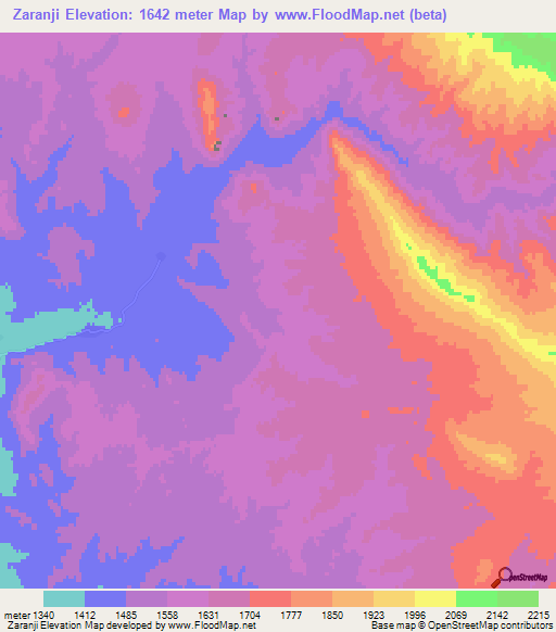 Zaranji,Iran Elevation Map