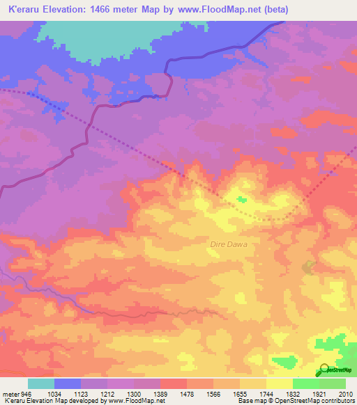 K'eraru,Ethiopia Elevation Map