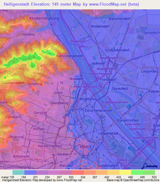 Heiligenstadt,Austria Elevation Map