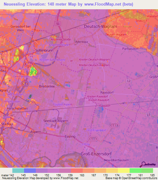 Neuessling,Austria Elevation Map