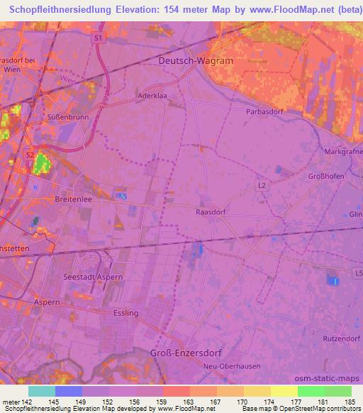 Schopfleithnersiedlung,Austria Elevation Map