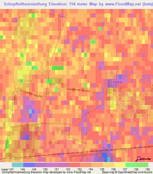 Schopfleithnersiedlung,Austria Elevation Map