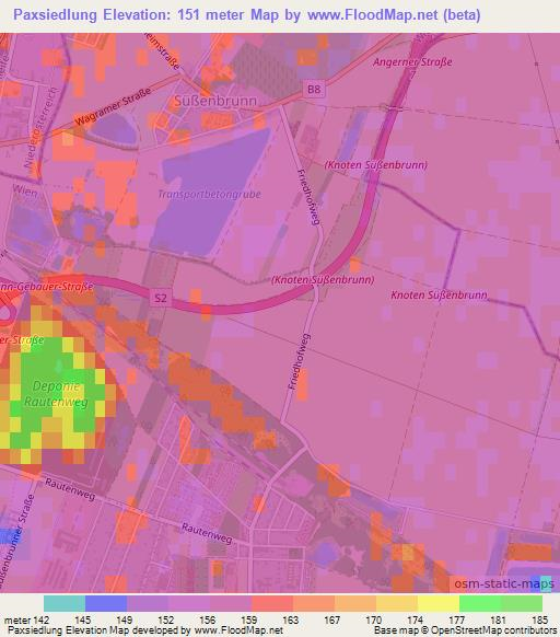 Paxsiedlung,Austria Elevation Map