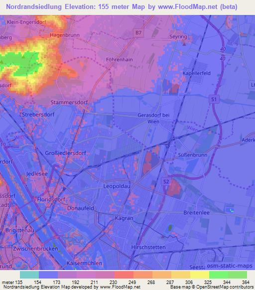 Nordrandsiedlung,Austria Elevation Map