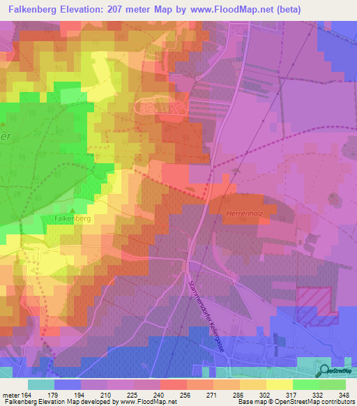Falkenberg,Austria Elevation Map