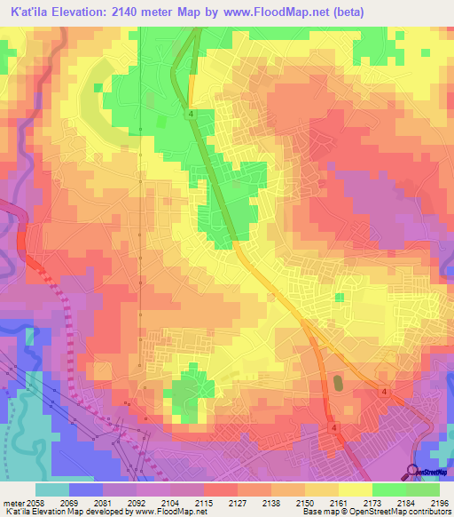 K'at'ila,Ethiopia Elevation Map