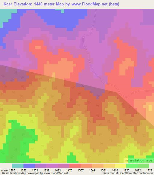 Kasr,Ethiopia Elevation Map