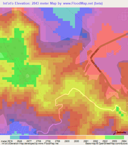Int'ot'o,Ethiopia Elevation Map