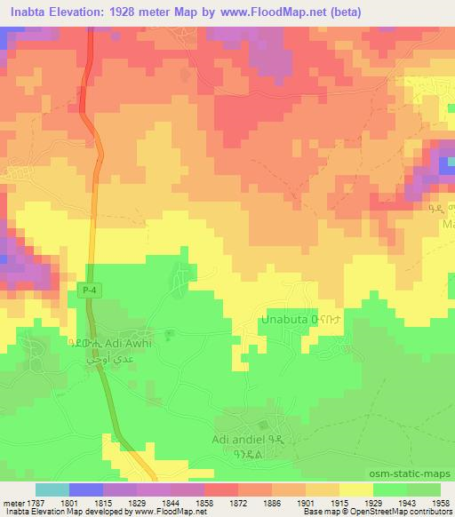Inabta,Eritrea Elevation Map