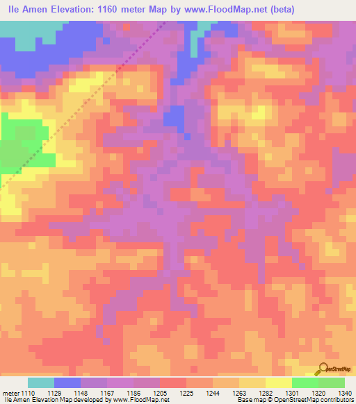 Ile Amen,Ethiopia Elevation Map