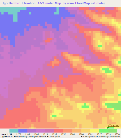 Igo Hambro,Ethiopia Elevation Map