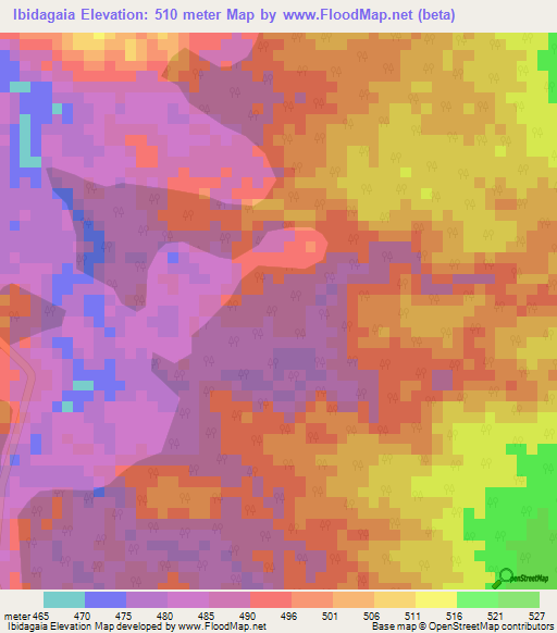 Ibidagaia,Ethiopia Elevation Map