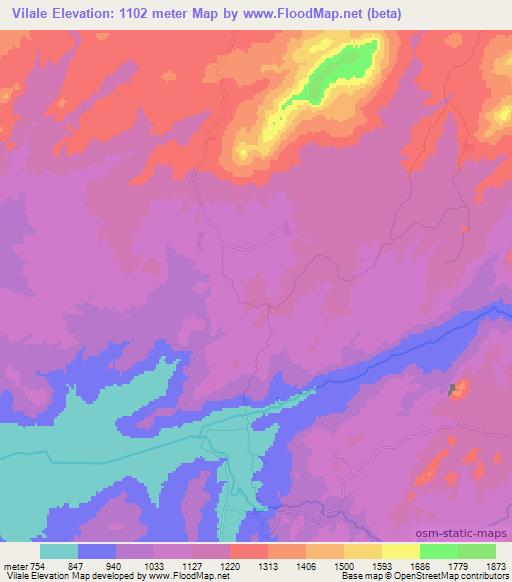 Vilale,Angola Elevation Map