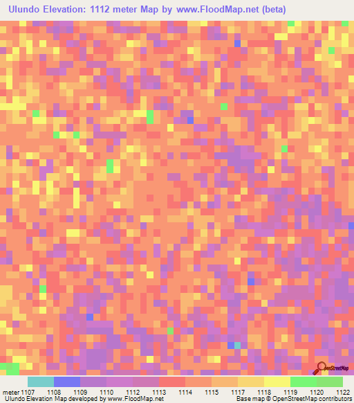 Ulundo,Angola Elevation Map