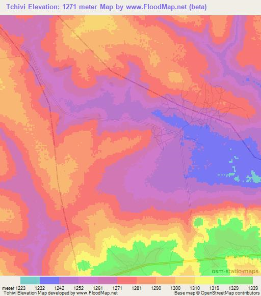Tchivi,Angola Elevation Map