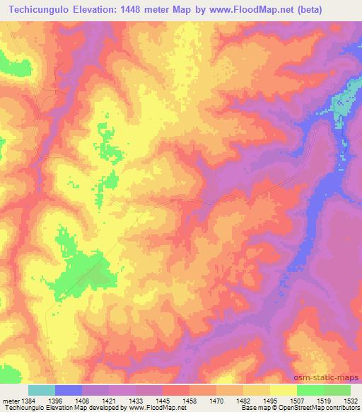 Techicungulo,Angola Elevation Map