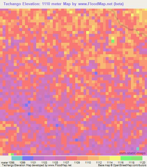 Techango,Angola Elevation Map