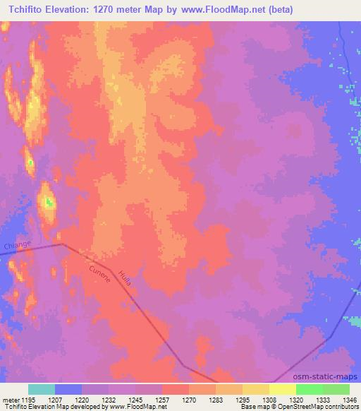 Tchifito,Angola Elevation Map