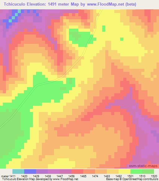 Tchicuculo,Angola Elevation Map