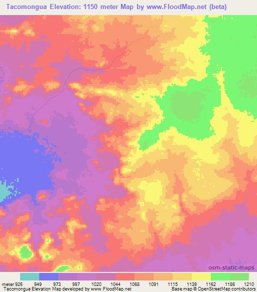 Tacomongua,Angola Elevation Map