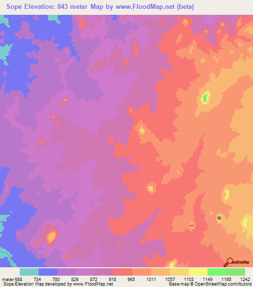 Sope,Angola Elevation Map