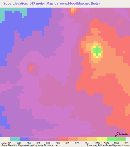 Sope,Angola Elevation Map