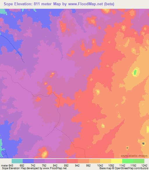 Sope,Angola Elevation Map