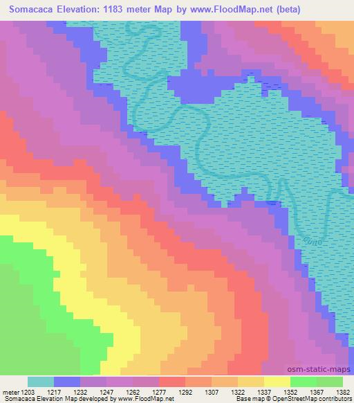 Somacaca,Angola Elevation Map