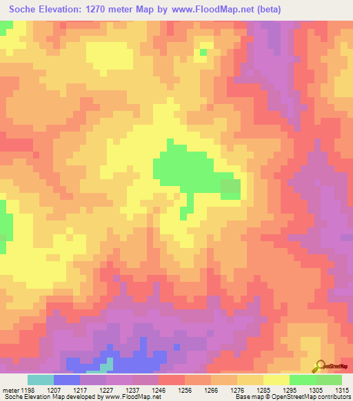 Soche,Angola Elevation Map