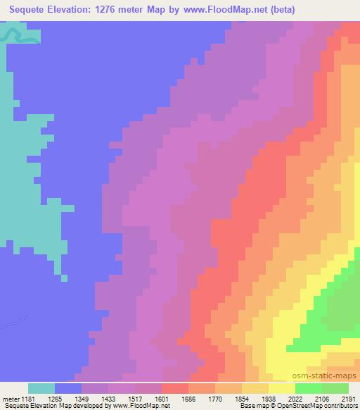 Sequete,Angola Elevation Map
