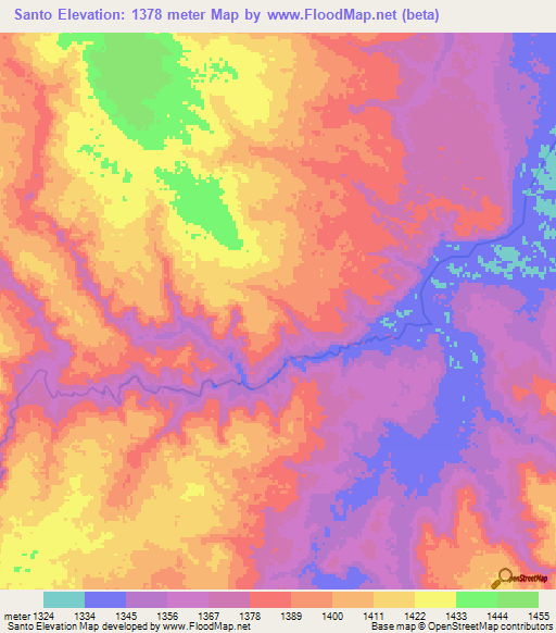 Santo,Angola Elevation Map
