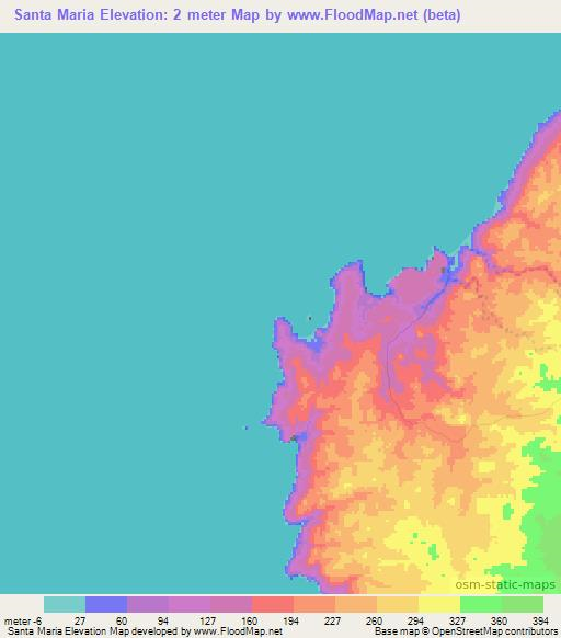 Santa Maria,Angola Elevation Map