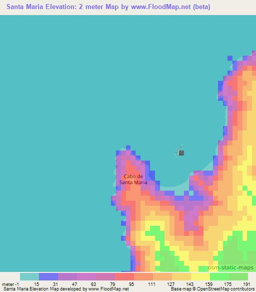 Santa Maria,Angola Elevation Map