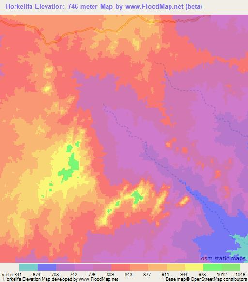 Horkelifa,Ethiopia Elevation Map
