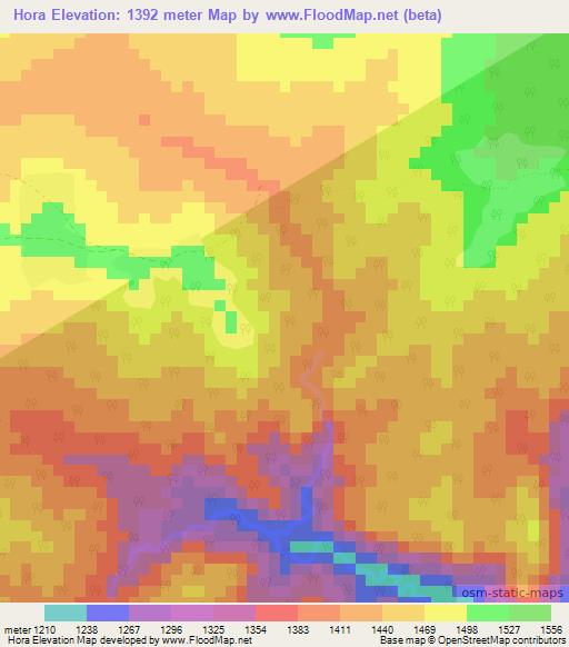Hora,Ethiopia Elevation Map