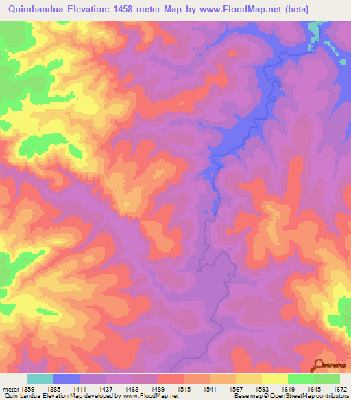 Quimbandua,Angola Elevation Map