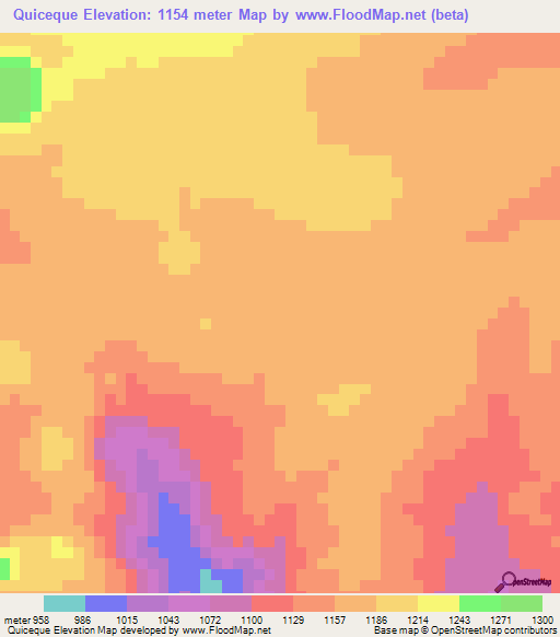Quiceque,Angola Elevation Map