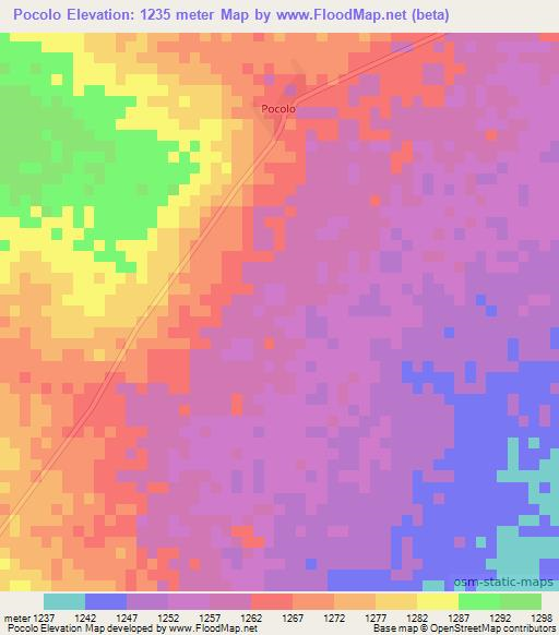 Pocolo,Angola Elevation Map