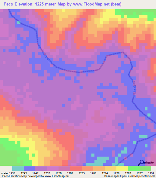 Peco,Angola Elevation Map