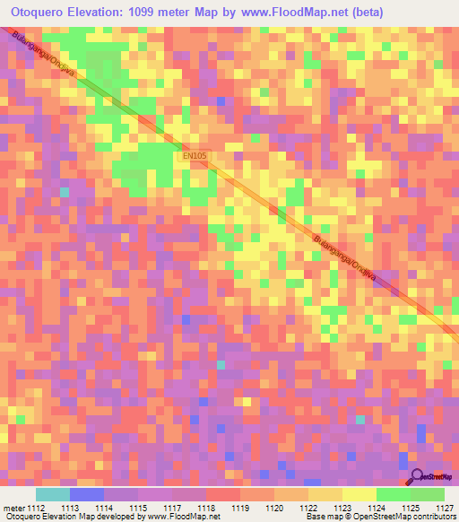 Otoquero,Angola Elevation Map