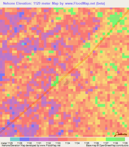 Nehone,Angola Elevation Map