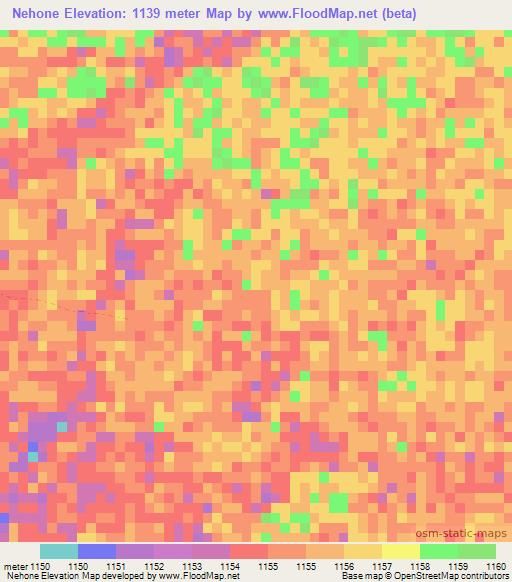 Nehone,Angola Elevation Map