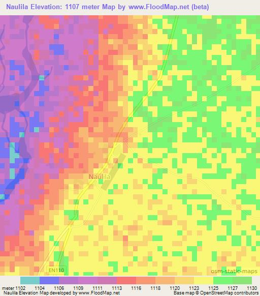 Naulila,Angola Elevation Map